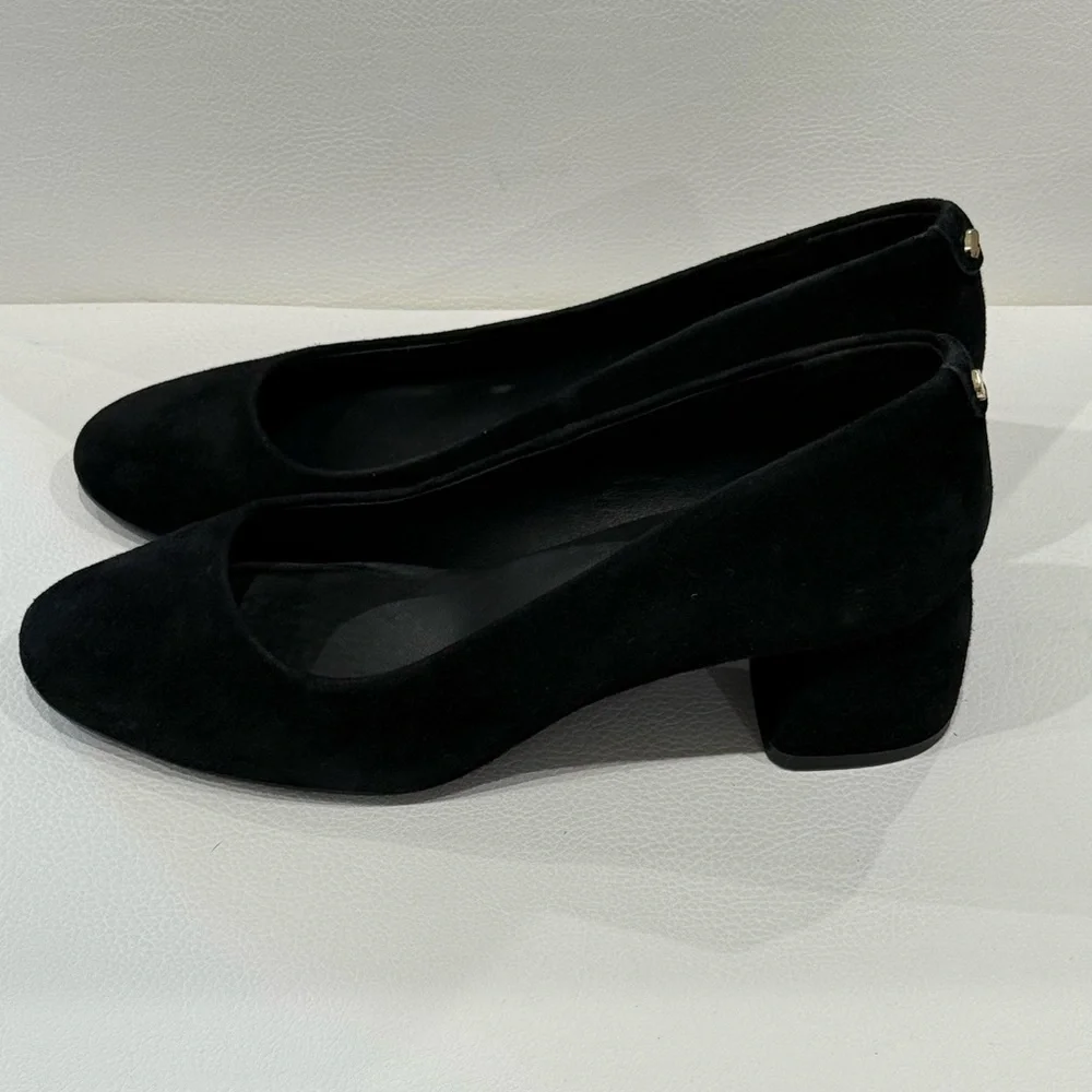 Kate Spade New York Black Suede Beverly Pump Block Heel Size 7